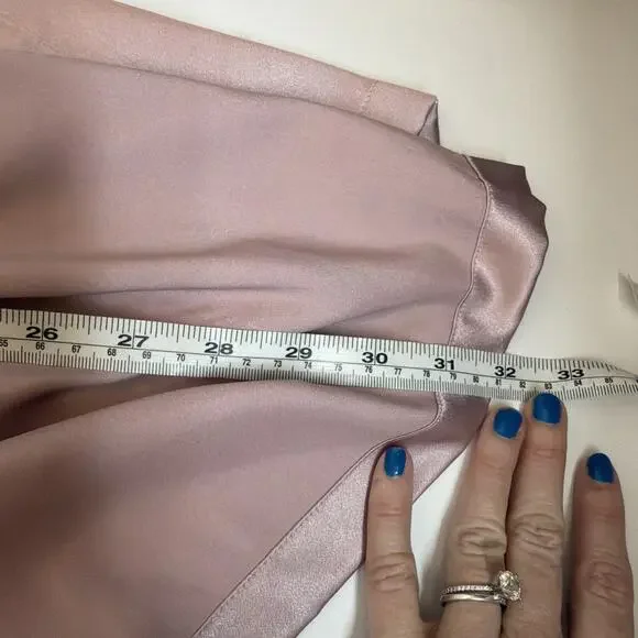 Victorias Secret Satin Robe 3/4 Sleeves XS /S Mid Thigh Length Pink Pockets READ - Picture 14 of 15
